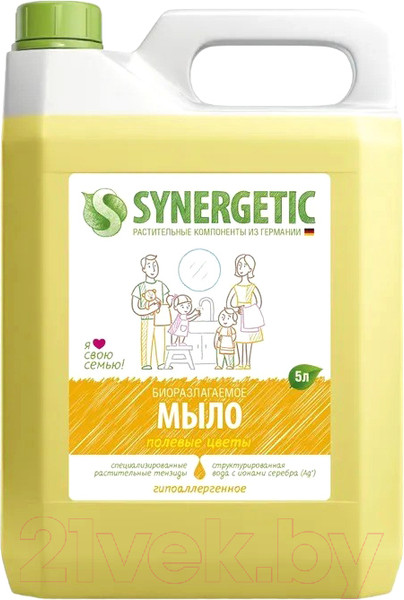 Изображение товара Мыло жидкое Synergetic Биоразлагаемое. Полевые цветы (5л)