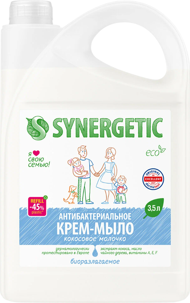 Изображение товара Мыло жидкое Synergetic Кокосовое молочко (3.5л)