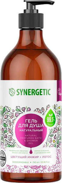 Изображение товара Гель для душа Synergetic Натуральный Биоразлагаемый Цветущий инжир и лотос (750мл)