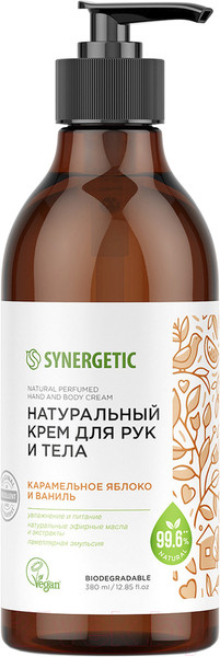Изображение товара Крем для рук Synergetic Карамельное яблоко и ваниль (380мл)