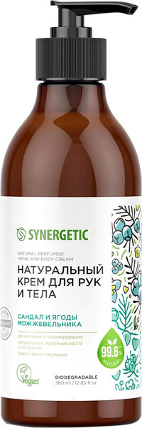 Изображение товара Крем для рук Synergetic Сандал и ягоды можжевельника (380мл)