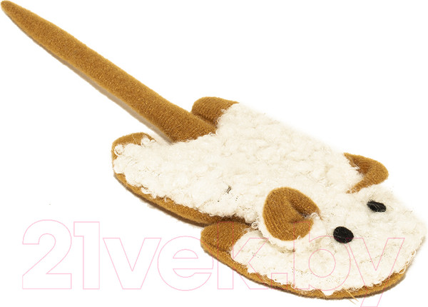 Изображение товара Игрушка для кошек Duvo Plus Кудрявая мышь / 12049/DV (белый/коричневый)