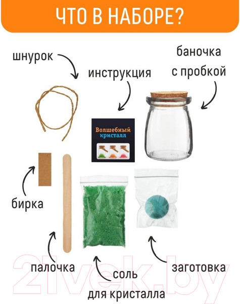 Изображение товара Набор для выращивания кристаллов Волшебный кристалл Магический кристалл Магия природы / m4