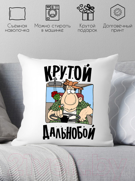 Изображение товара Подушка декоративная Print Style Крутой дальнобой / 40x40plat151