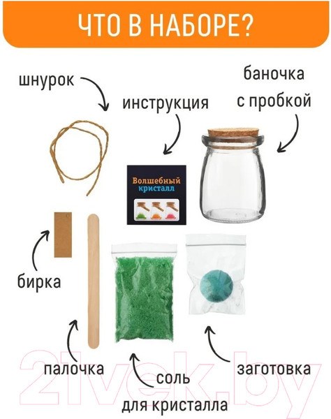 Изображение товара Набор для выращивания кристаллов Волшебный кристалл Кристалл с пожеланием Здоровья / k2