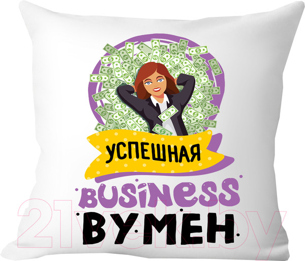 Изображение товара Подушка декоративная Print Style Успешная бизнесвумен / 40x40plat155