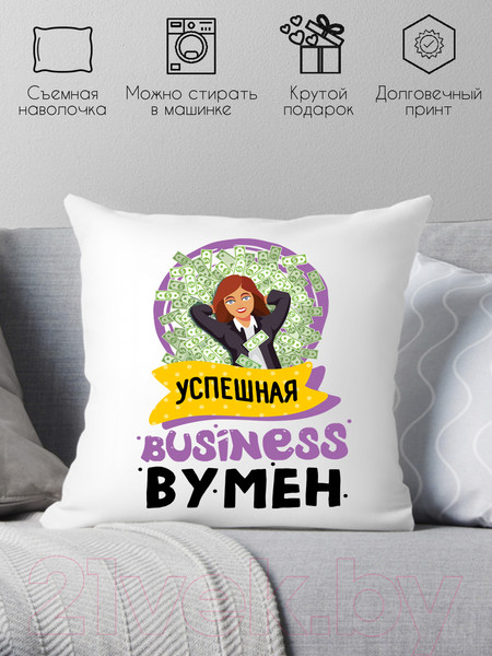 Изображение товара Подушка декоративная Print Style Успешная бизнесвумен / 40x40plat155