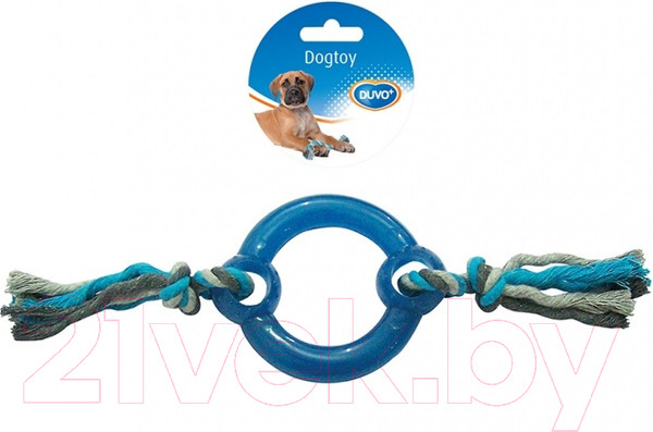 Изображение товара Игрушка для собак Duvo Plus Кольцо с веревками / 4705064/DV (синий)