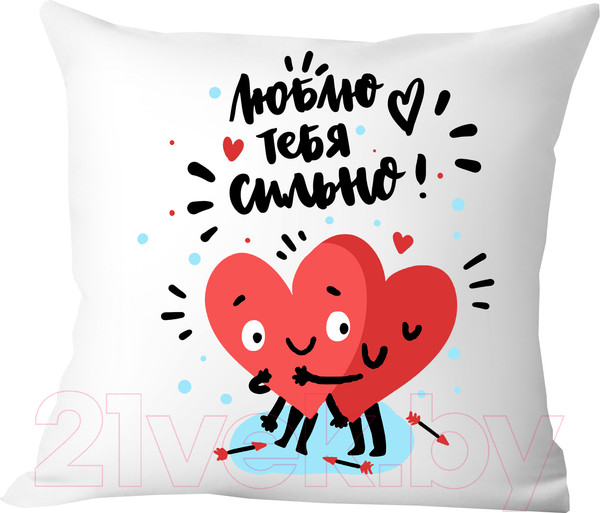 Изображение товара Подушка декоративная Print Style Люблю тебя сильно / 40x40plat165