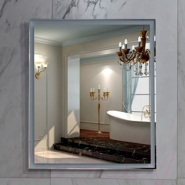 Изображение товара Зеркало Пекам Greta 80x90 / greta-80x90d (с подсветкой, сенсором на взмах руки)