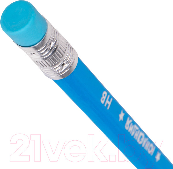 Изображение товара Набор простых карандашей Юнландия Неончики + 2 ластика / 181783 (8шт)