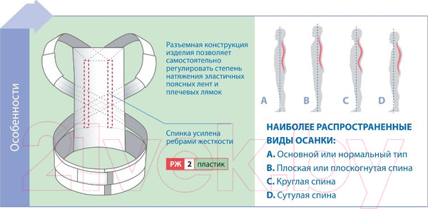 Изображение товара Корректор осанки Польза 0502 (р.3, бежевый)