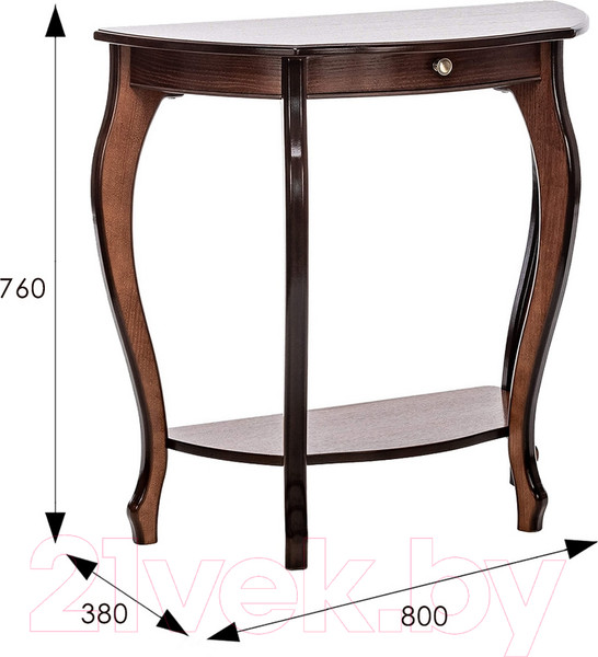 Изображение товара Консольный столик Мебелик Элегант (орех)