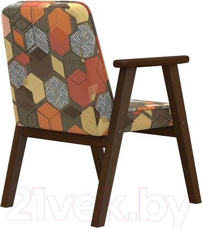 Изображение товара Кресло мягкое Мебелик Ретро (геометрия коричневый/орех)