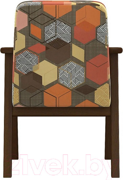 Изображение товара Кресло мягкое Мебелик Ретро (геометрия коричневый/орех)