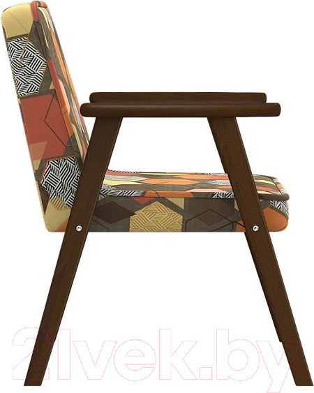 Изображение товара Кресло мягкое Мебелик Ретро (геометрия коричневый/орех)