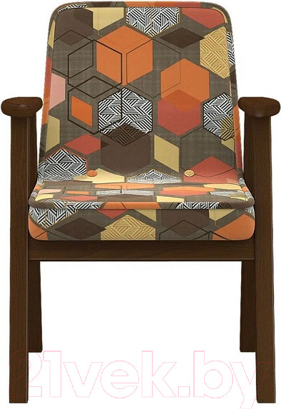 Изображение товара Кресло мягкое Мебелик Ретро (геометрия коричневый/орех)