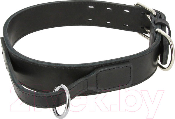 Изображение товара Ошейник КАСКАД Двойной прошитый с кожаной ручкой / 00335293