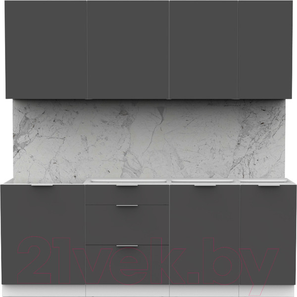 Изображение товара Кухонный гарнитур Интермебель Микс Топ-6 2.1м без столешницы (графит серый)