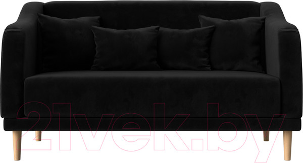 Изображение товара Диван Лига Диванов Киото (велюр черный)