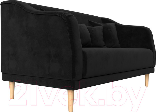 Изображение товара Диван Лига Диванов Киото (велюр черный)