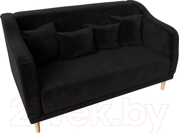 Изображение товара Диван Лига Диванов Киото (велюр черный)