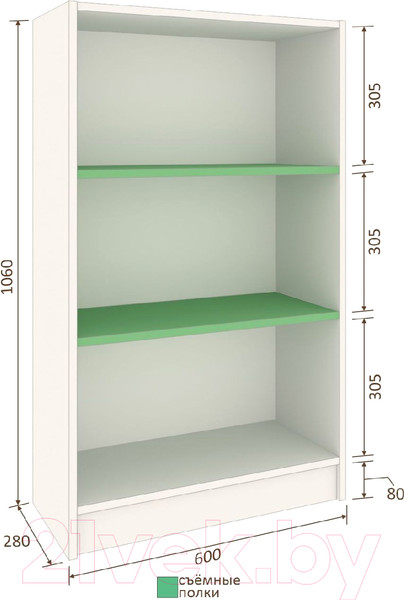 Изображение товара Стеллаж Кортекс-мебель Бинго 60x106 (белый)