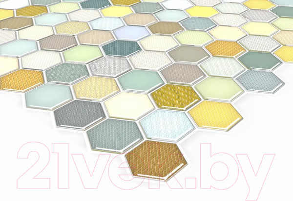 Изображение товара Панель ПВХ Регул Самоклеящаяся Эффект соты Магия (469x470x3мм)