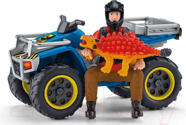 Изображение товара Набор фигурок коллекционных Schleich Побег на квадроцикле от велоцираптора / 41466