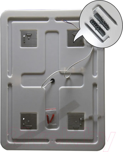 Изображение товара Зеркало Пекам Greta 50x60 / greta-50x60dcl (с подсветкой, сенсором на взмах руки и часами)