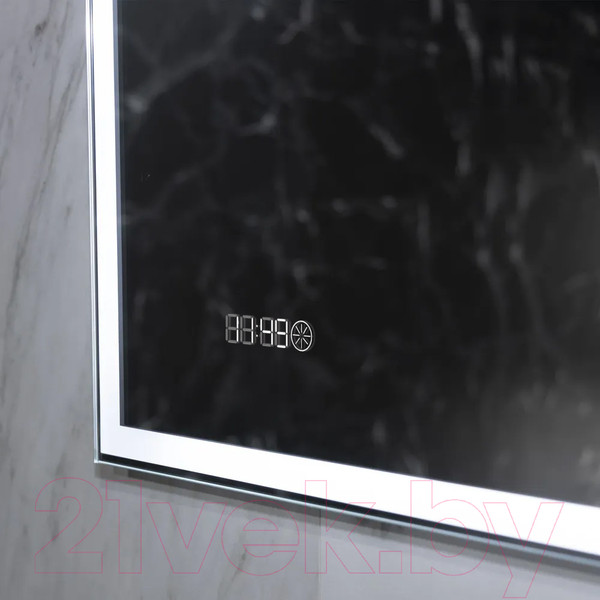Изображение товара Зеркало Пекам Greta 60x60 / greta-60x60scl (с подсветкой, сенсором на прикосновение и часами)