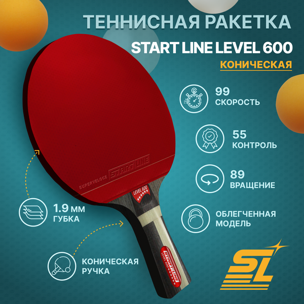 Изображение товара Ракетка для настольного тенниса Start Line Level 600 New / 12704 (коническая)