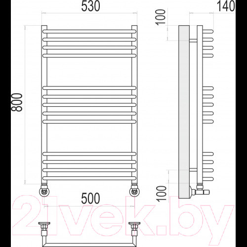 Изображение товара Полотенцесушитель водяной Terminus Арт П13 500x800