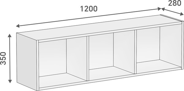 Изображение товара Полка-ячейка Кортекс-мебель 120x35 (белый)