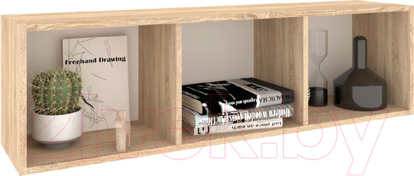 Изображение товара Полка-ячейка Кортекс-мебель 120x35 (дуб сонома)