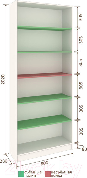 Изображение товара Стеллаж Кортекс-мебель Бинго 80x202 (венге)