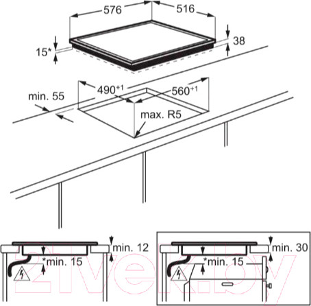 Изображение товара Электрическая варочная панель Electrolux EHF16240XK