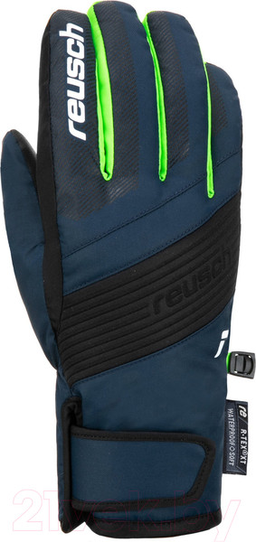 Изображение товара Перчатки лыжные Reusch Duke R-Tex Xt Junior / 6261212-7712 (р-р 5.5, Black/Dress Blue/Green)