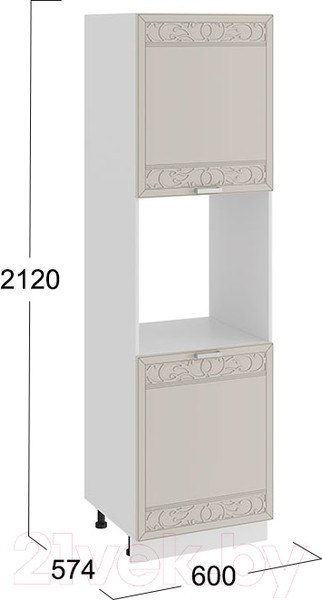 Изображение товара Шкаф-пенал кухонный ТриЯ Долорес 1П6 (белый/кремовый)