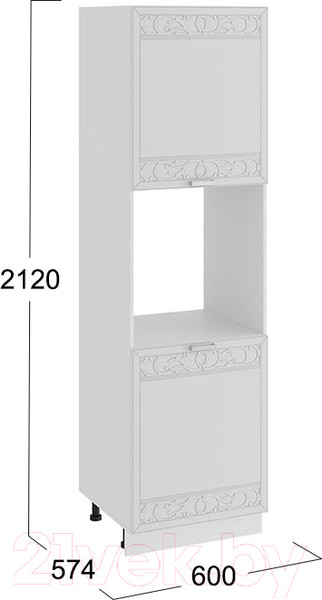 Изображение товара Шкаф-пенал кухонный ТриЯ Долорес 1П6 (белый/сноу)