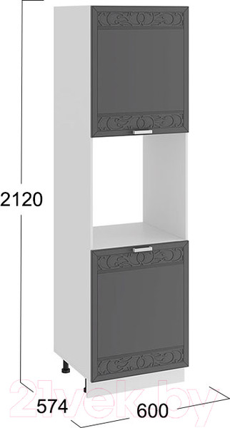 Изображение товара Шкаф-пенал кухонный ТриЯ Долорес 1П6 (белый/титан)