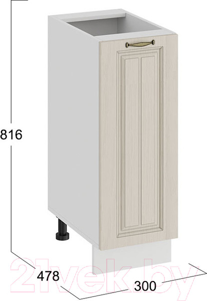 Изображение товара Шкаф-стол кухонный ТриЯ Лина 1Н3 (белый/кремовый)