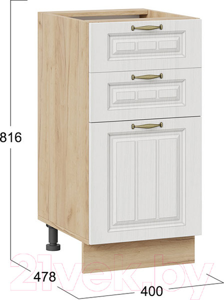 Изображение товара Шкаф-стол кухонный ТриЯ Лина 1Н4Я3 (дуб крафт золотой/белый)