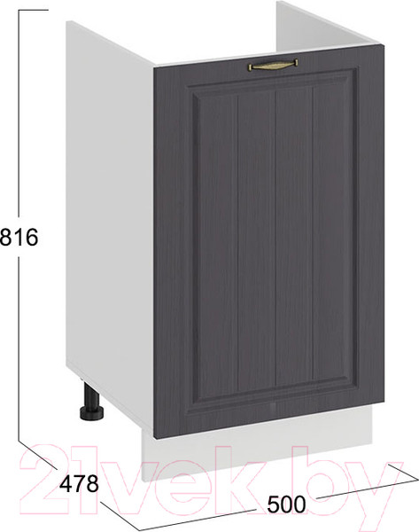 Изображение товара Шкаф под мойку ТриЯ Лина 1Н5М (белый/графит)