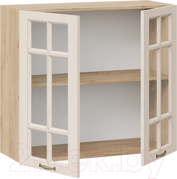 Изображение товара Шкаф навесной для кухни ТриЯ Лина 1В8С (дуб крафт золотой/крем)