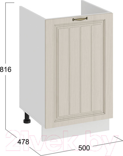 Изображение товара Шкаф под мойку ТриЯ Лина 1Н5М (белый/кремовый)