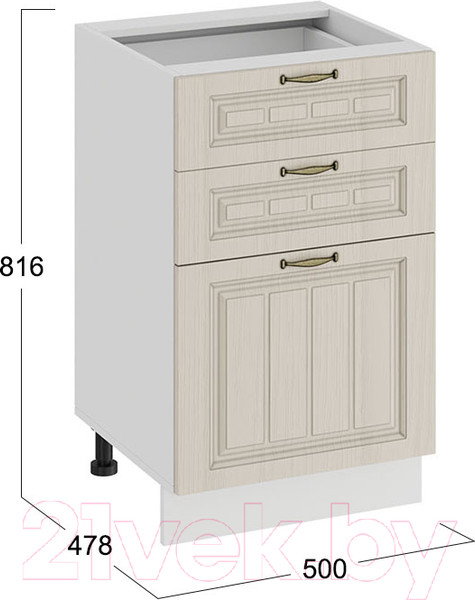 Изображение товара Шкаф-стол кухонный ТриЯ Лина 1Н5Я3 (белый/кремовый)