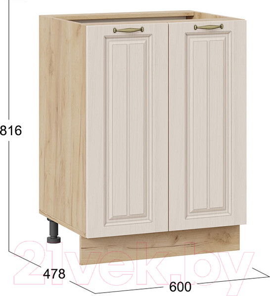 Изображение товара Шкаф-стол кухонный ТриЯ Лина 1Н6 (дуб крафт золотой/кремовый)