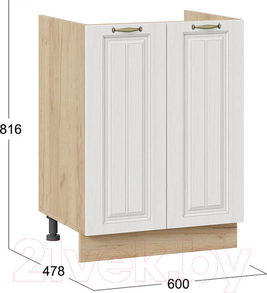 Изображение товара Шкаф под мойку ТриЯ Лина 1Н6М (дуб крафт золотой/белый)