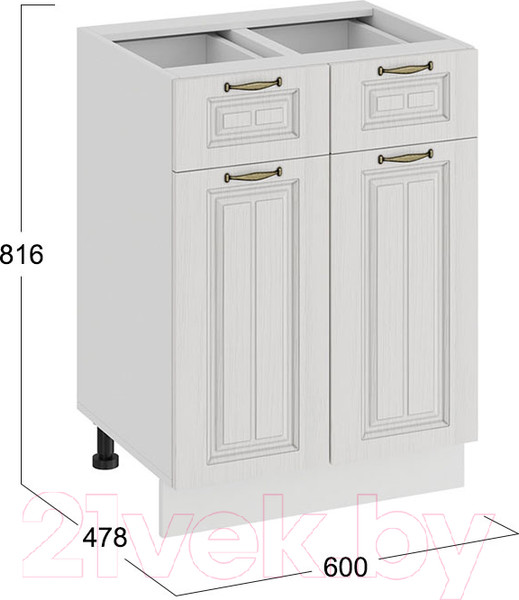 Изображение товара Шкаф-стол кухонный ТриЯ Лина 1Н6Я1 (белый)